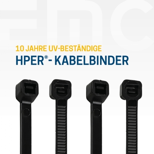 HPER® -Kabelbinder mit 10 Jahren UV- Beständigkeit