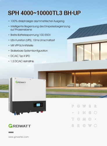 Growatt 3PH Hybrid Inverter SPH 4000-10000TL3 BH-UP