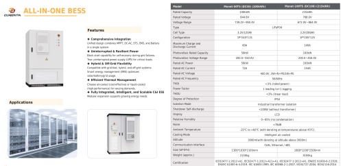 100/200KWH All-in-one LiFePO4 Battery System